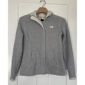 The North Face Banderitas Full Zip Womens Sweater Hooded Jacket Size SMALL Gray